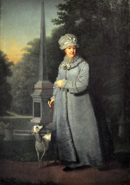 В.Л Боровиковский. Екатерина II на прогулке в Царскосельском парке (с обелиском «Румянцева победам» на фоне)
