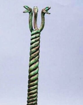 Serpentine column.
