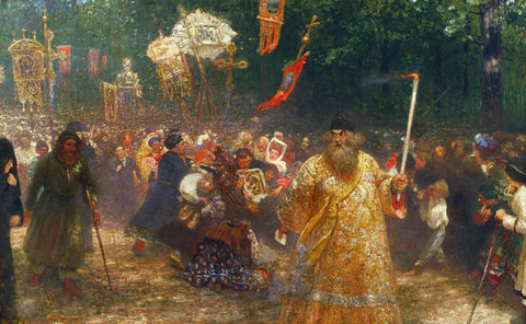 Крестный ход в дубовом лесу. Явленная икона. 1877-1924