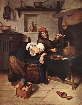 Ян Стен "Гуляки". Ок. 1600.