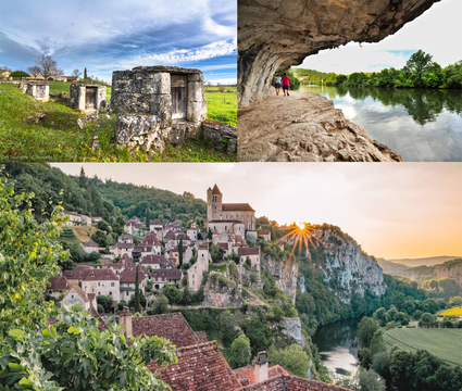 Panorama sur St Cirq Lapopie et le Géoparc