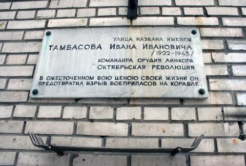 Мемориальная доска в честь И. И. Тамбасова