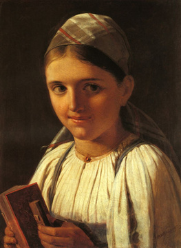 Венецианов А. Девочка с гармоникой