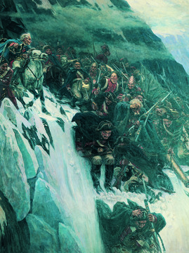 В.И. Суриков. Переход Суворова через Альпы в 1799 году