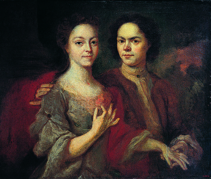 А.А. Матвеев. Автопортрет с женой. 1729 (?)